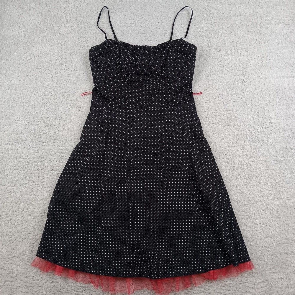 Ruby Rox Dress 13 Black Polka Dot Tulle Trim Rockabilly Sweetheart